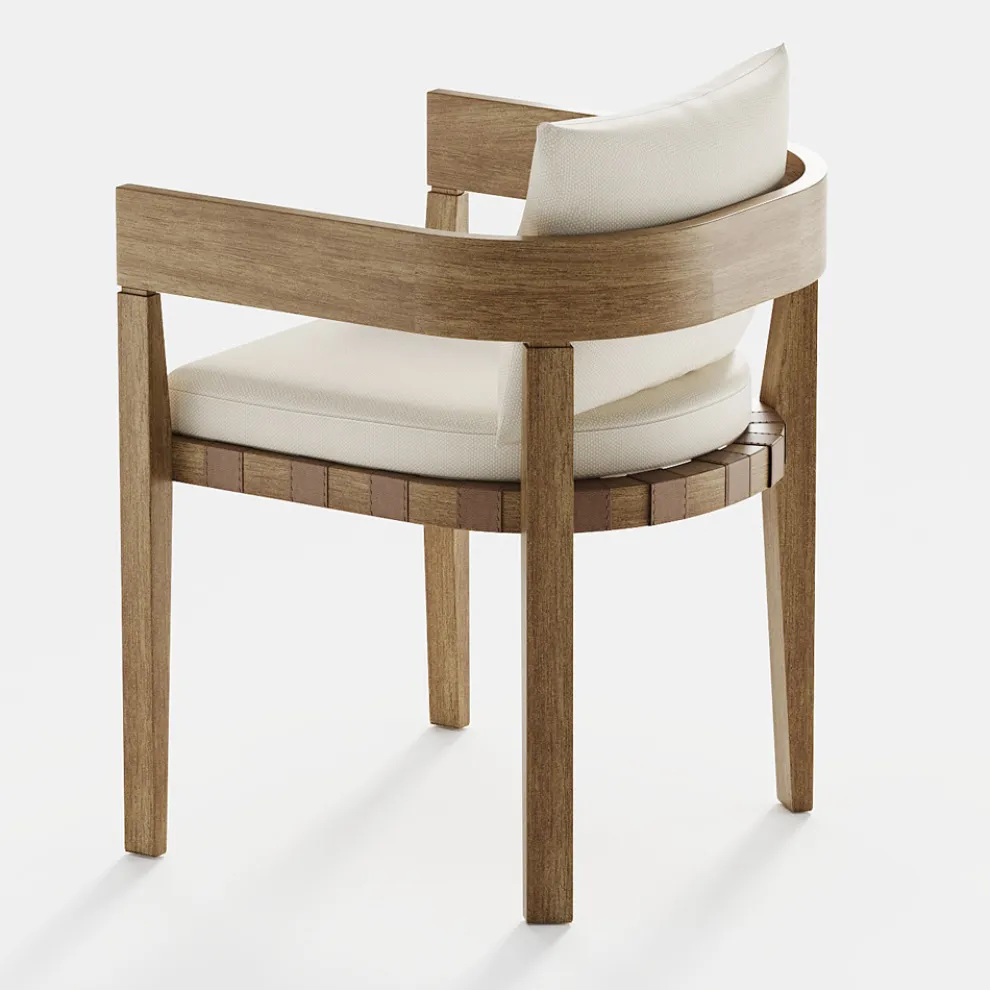 Outdoor-Sessel aus Stoff und Holzrahmen Made in Italy - Briga