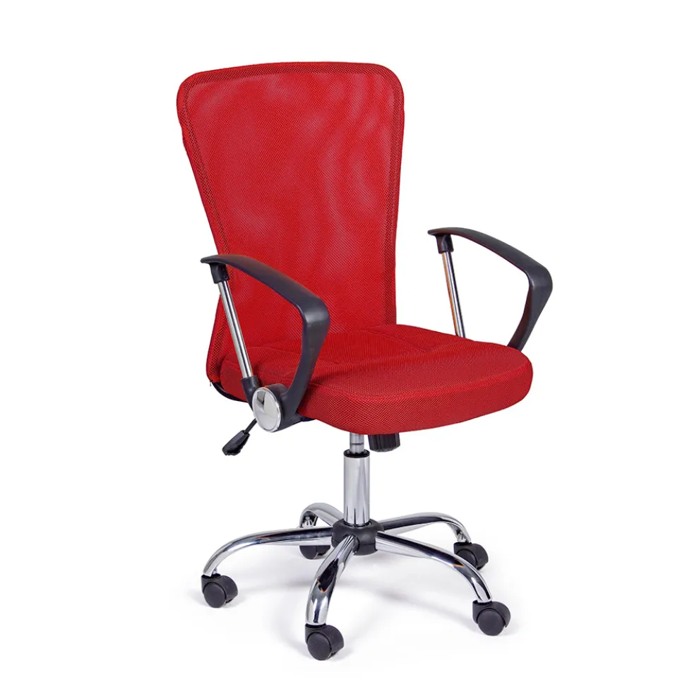 Bürostuhl mit Armlehnen aus Stahl und farbigem Polyester - Barberina