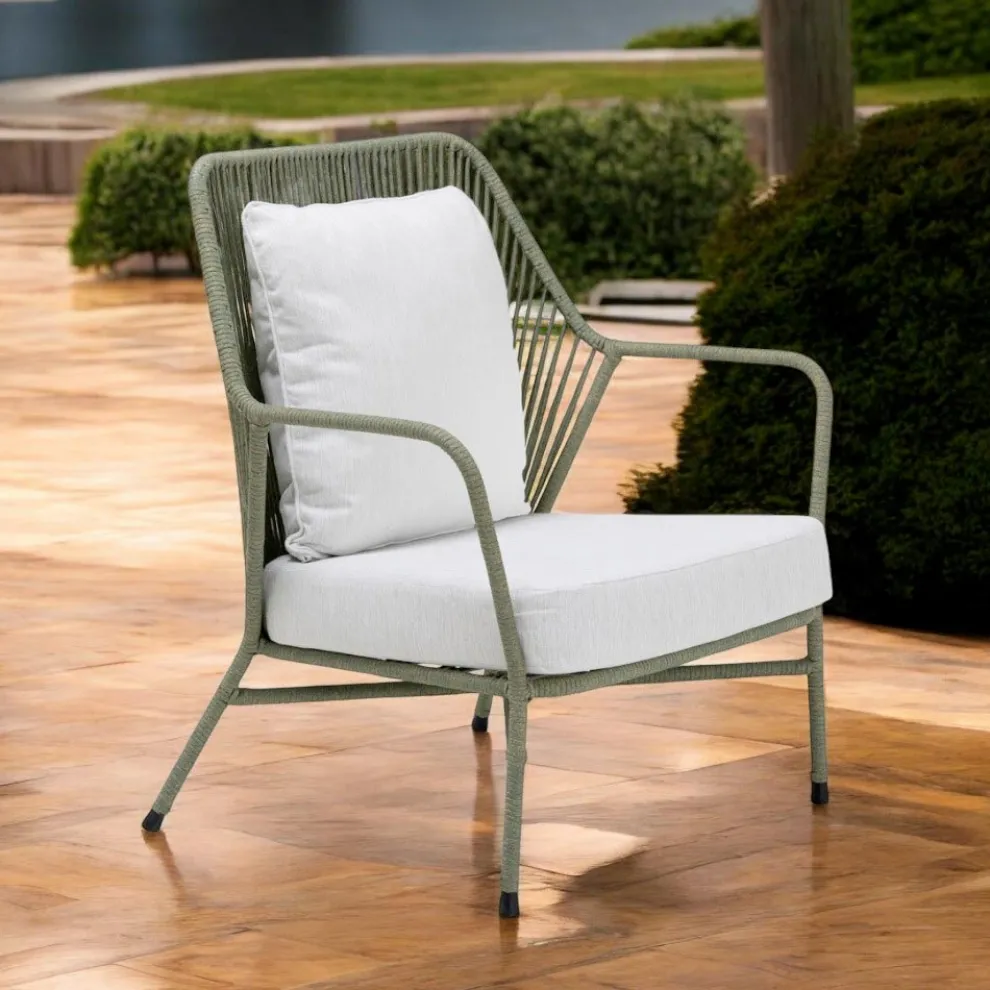 Gartensessel aus Aluminium und Seilgeflecht - Asteria