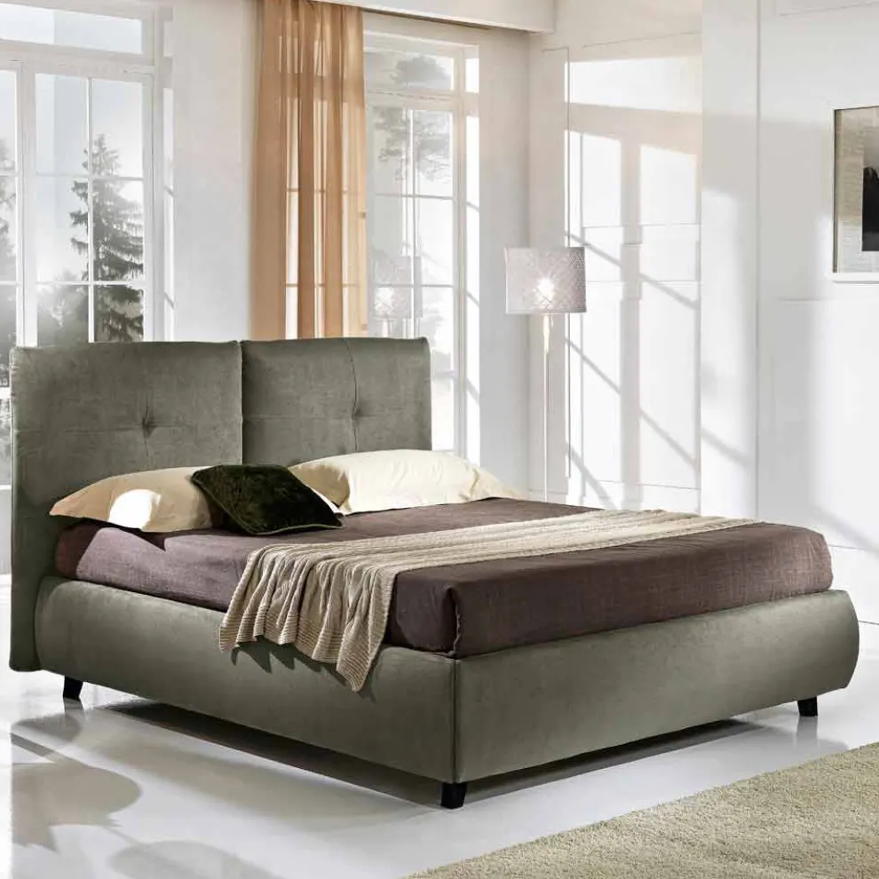 Gepolstertes Doppelbett mit Aufbewahrungsbox 160x190/200 cm Nina