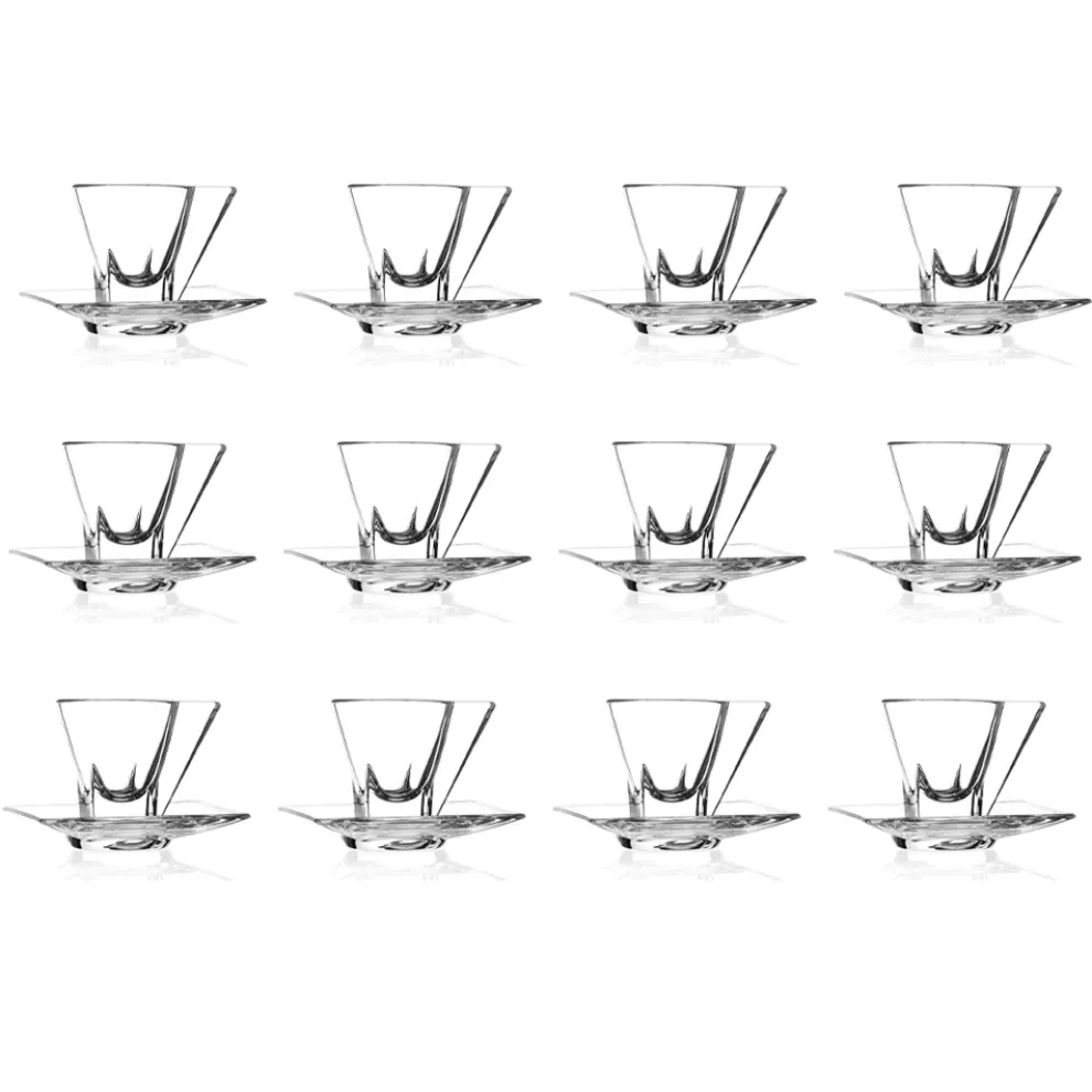 Cappuccino-Tassenservice in italienischem Öko-Kristall 12 Stück - Amalgam