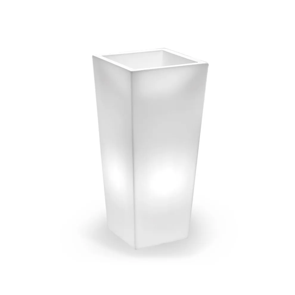 Hohe Innenvase aus weißem Polyethylen Made in Italy - Devid