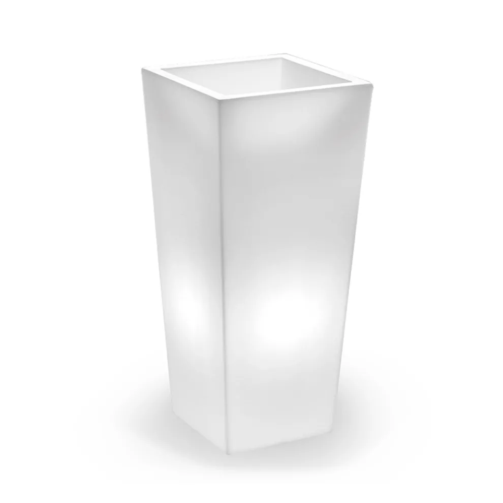 Hohe Innenvase aus weißem Polyethylen Made in Italy - Devid
