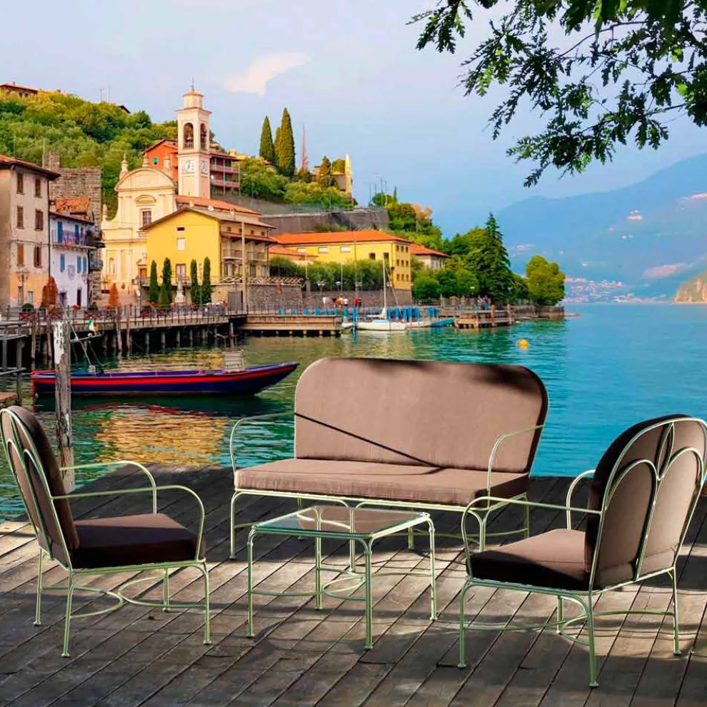 Outdoor-Lounge mit handgefertigter Eisenstruktur Made in Italy - Melinda