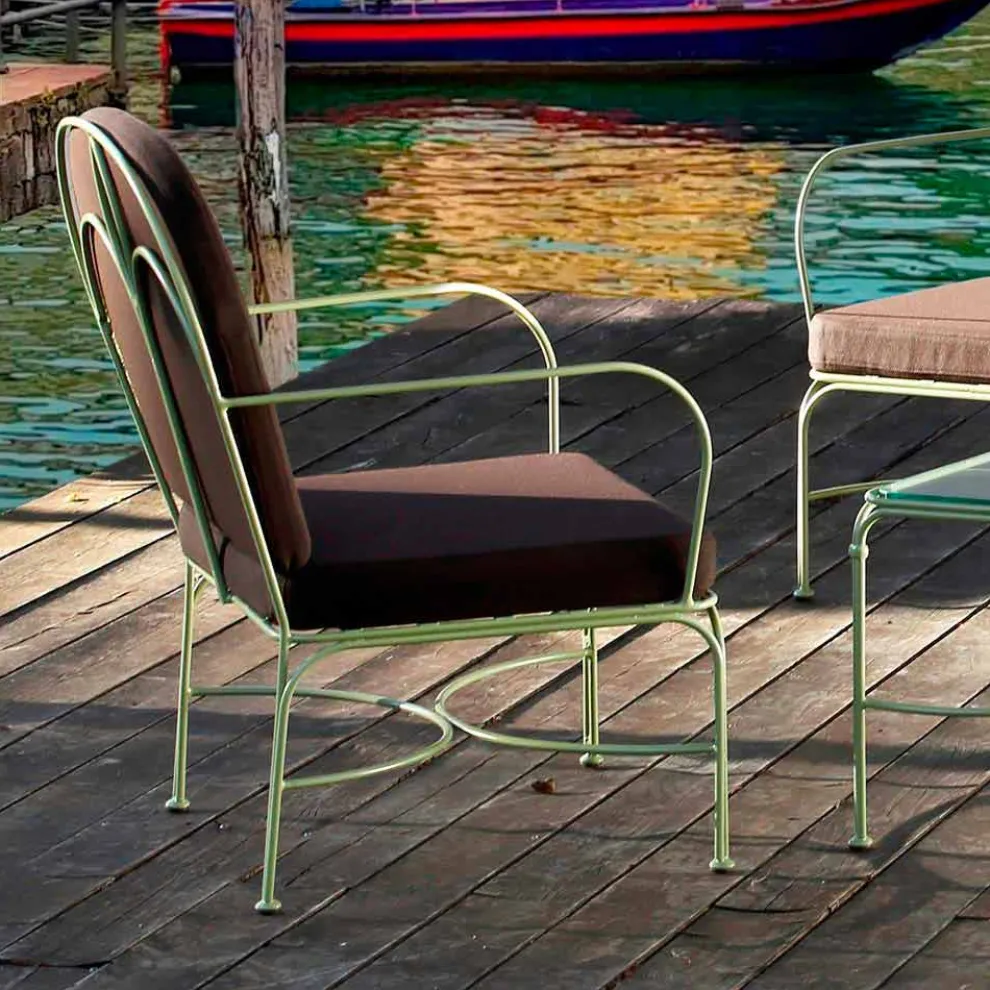 Outdoor-Lounge mit handgefertigter Eisenstruktur Made in Italy - Melinda