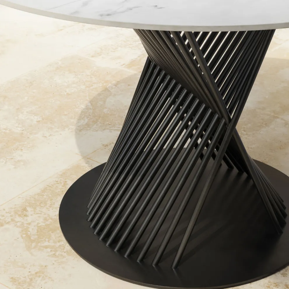 Outdoor-Esstisch aus Aluminium und Steinzeugplatte Made in Italy - Donovan