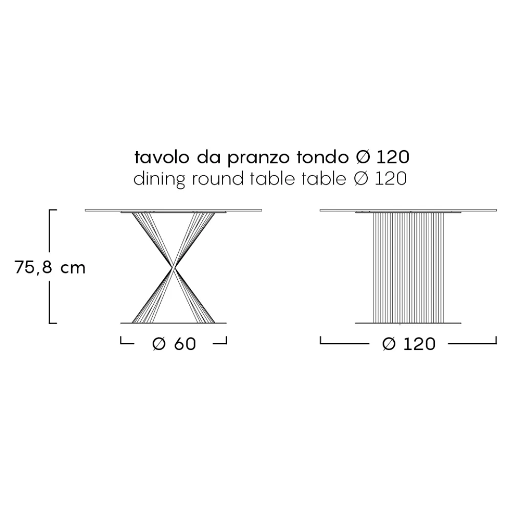 Outdoor-Esstisch aus Aluminium und Steinzeugplatte Made in Italy - Donovan
