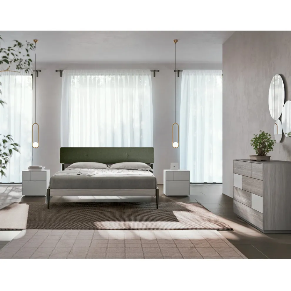 Komplettes Schlafzimmer mit 4 modernen Elementen Made in Italy Precious - Verminia