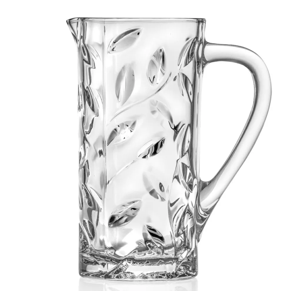 Ökologischer Kristallkrug mit Blattdekor in 2 Stück - Magnolio