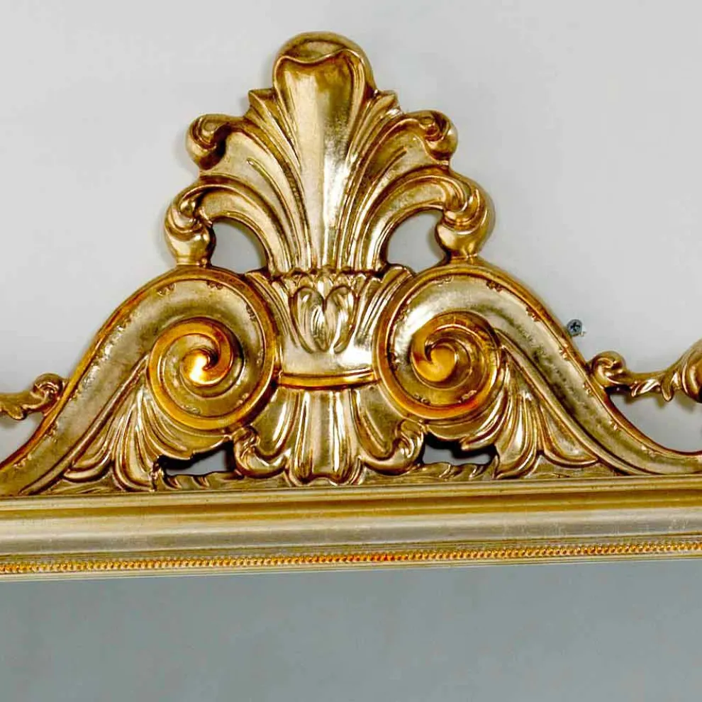 großer repro Wand und Standspiegel vergoldetes Silber Tiara 86x220