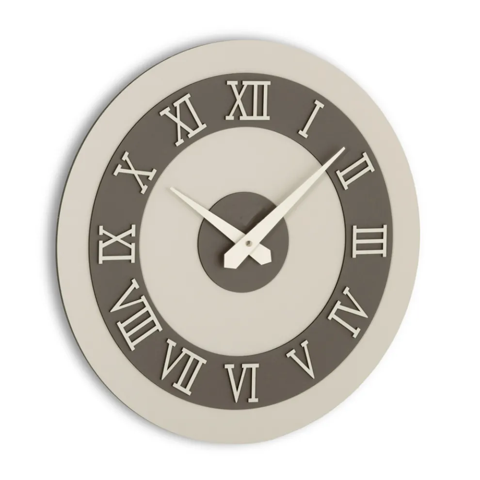 Wanduhr aus MDF und römische Ziffern in Leinenrelief - Chronoform