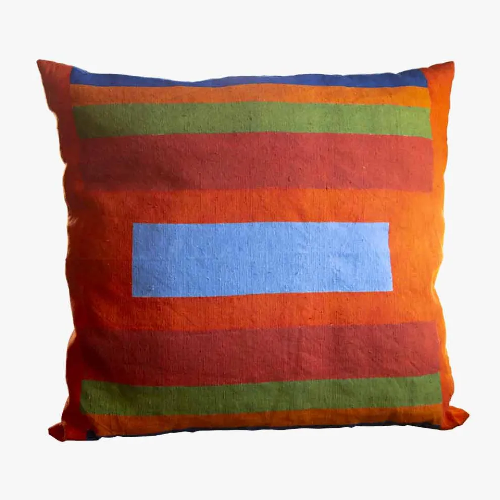 Handgemaltes Hanfkissen Einzigartiges Stück Italienische Kunst - Viadurini von Marchi