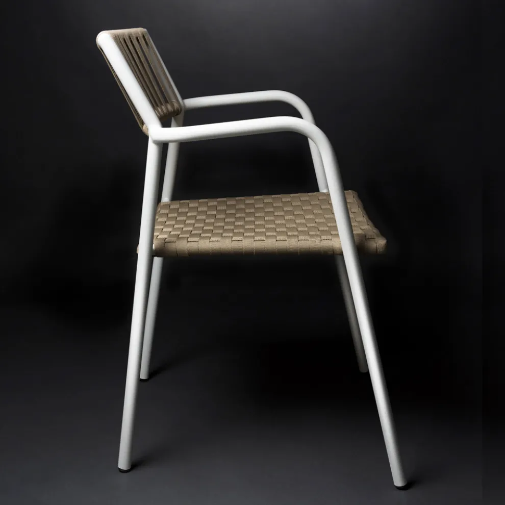 Outdoor-Stuhl aus Aluminium mit Armlehnen - Eugene