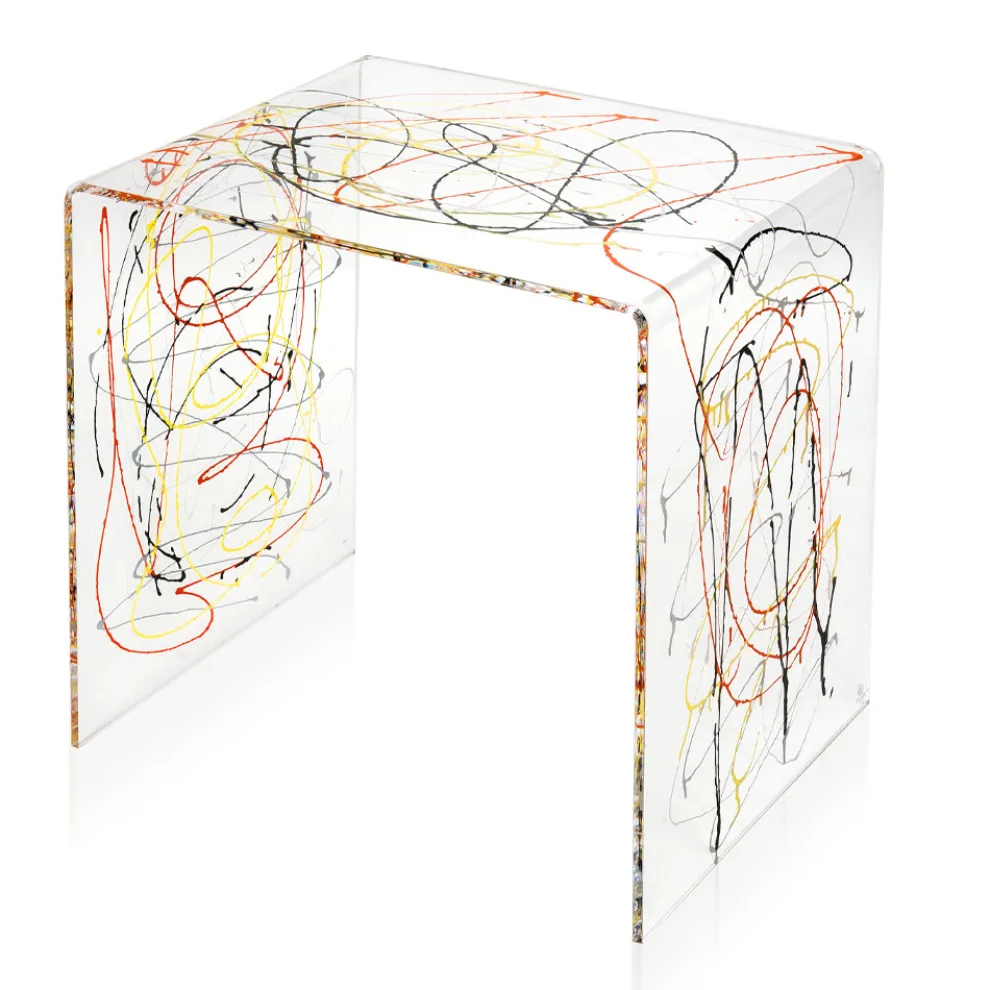 Nachttisch aus transparentem und farbigem Plexiglas 2 Größen - Pelere