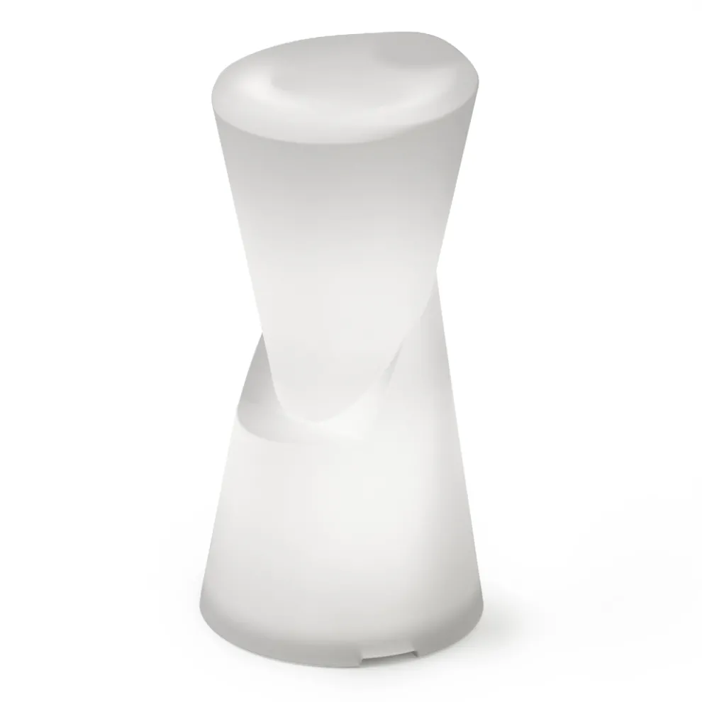 Leuchtender Außenhocker aus weißem Polyethylen Made in Italy - Strawberry