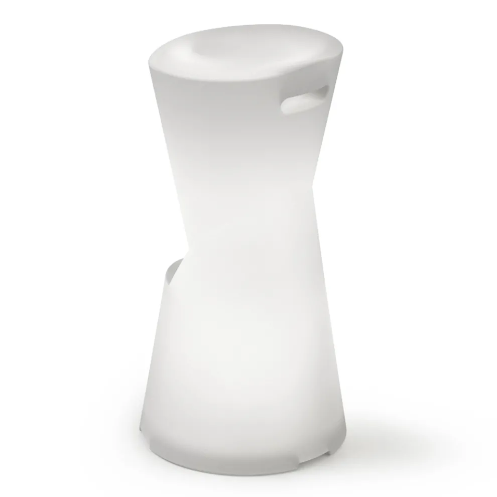 Leuchtender Außenhocker aus weißem Polyethylen Made in Italy - Strawberry