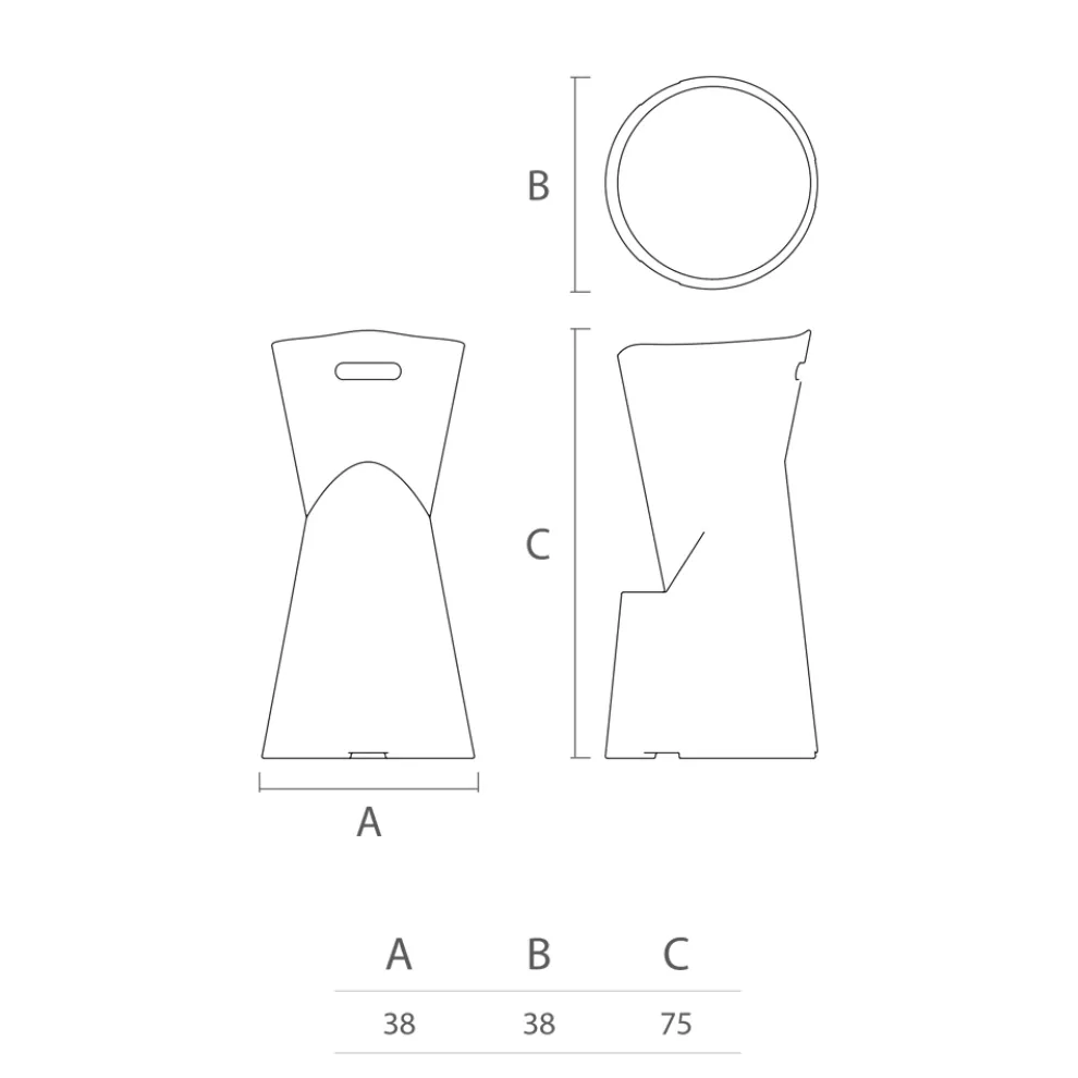 Leuchtender Außenhocker aus weißem Polyethylen Made in Italy - Strawberry