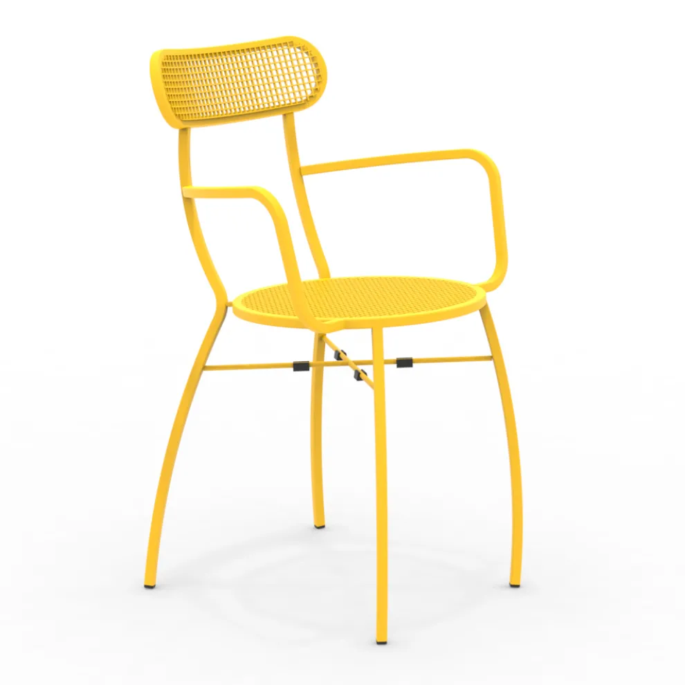 4 Gartensessel aus Metall in verschiedenen Farben Made in Italy - Hedge