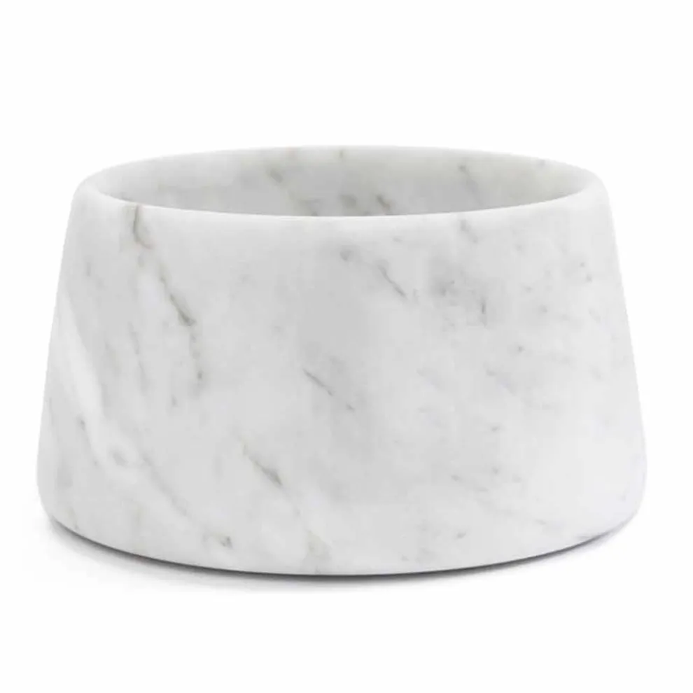 Moderne Schüssel für Hunde und Katzen aus weißem oder schwarzem Marmor Made in Italy - Catt