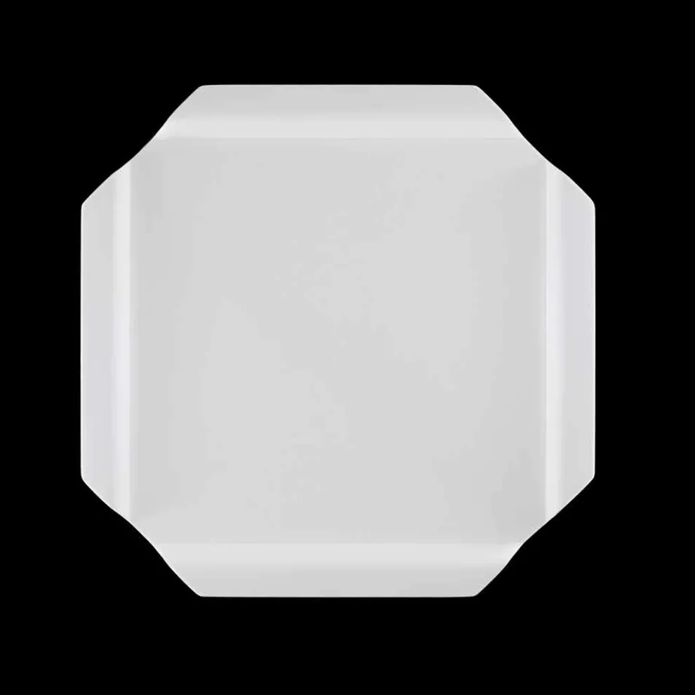 Quadratisches Küchentablett aus weißem Corian mit Ecken Made in Italy - Ivanova