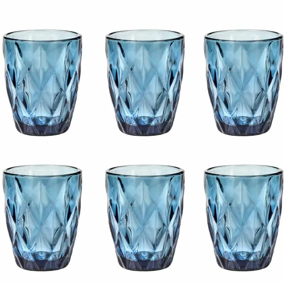 Farbiges Glas Wassergläser Set 12 Stück Modernes Design - Timon