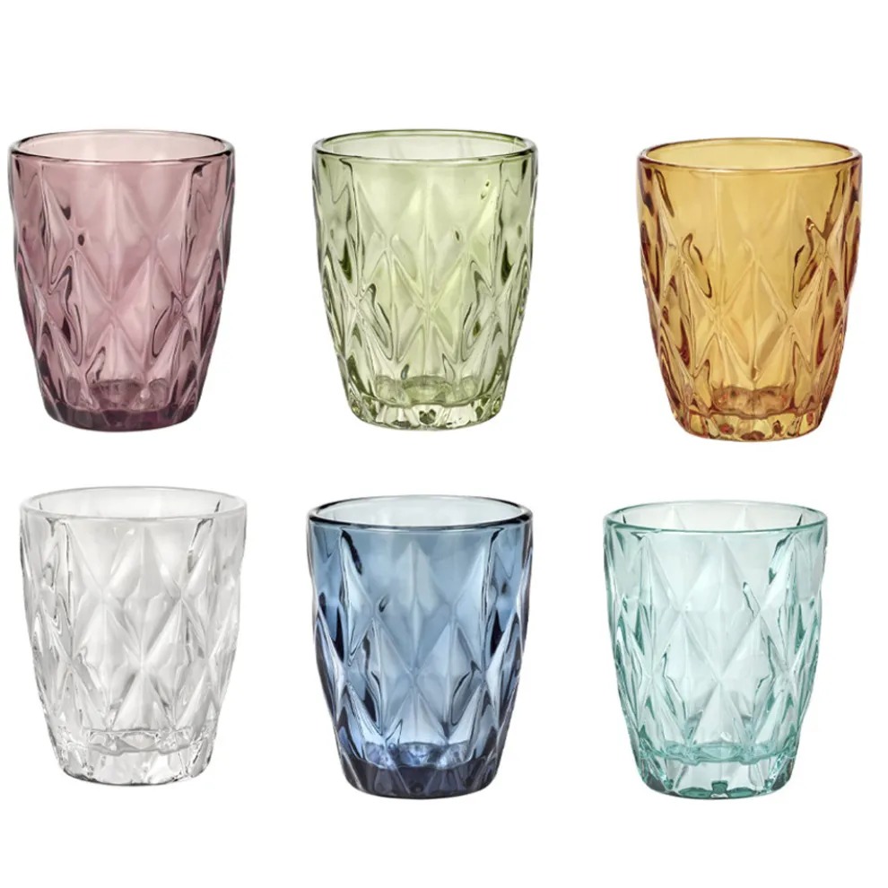 Farbiges Glas Wassergläser Set 12 Stück Modernes Design - Timon