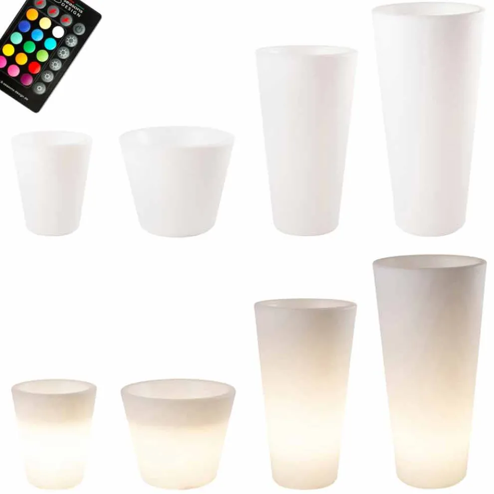 Mehrfarbiger oder Solar LED beleuchteter Topf für Garten oder Wohnzimmer - Vasostar