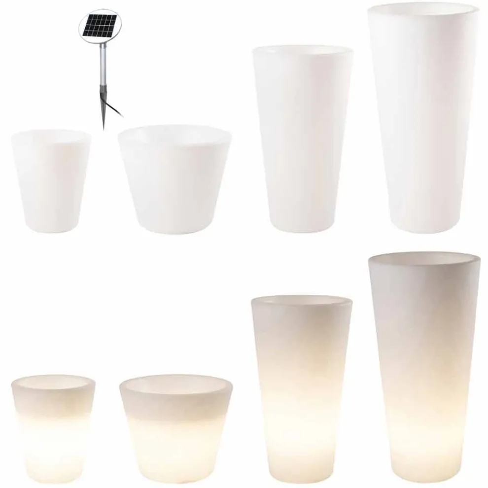 Mehrfarbiger oder Solar LED beleuchteter Topf für Garten oder Wohnzimmer - Vasostar