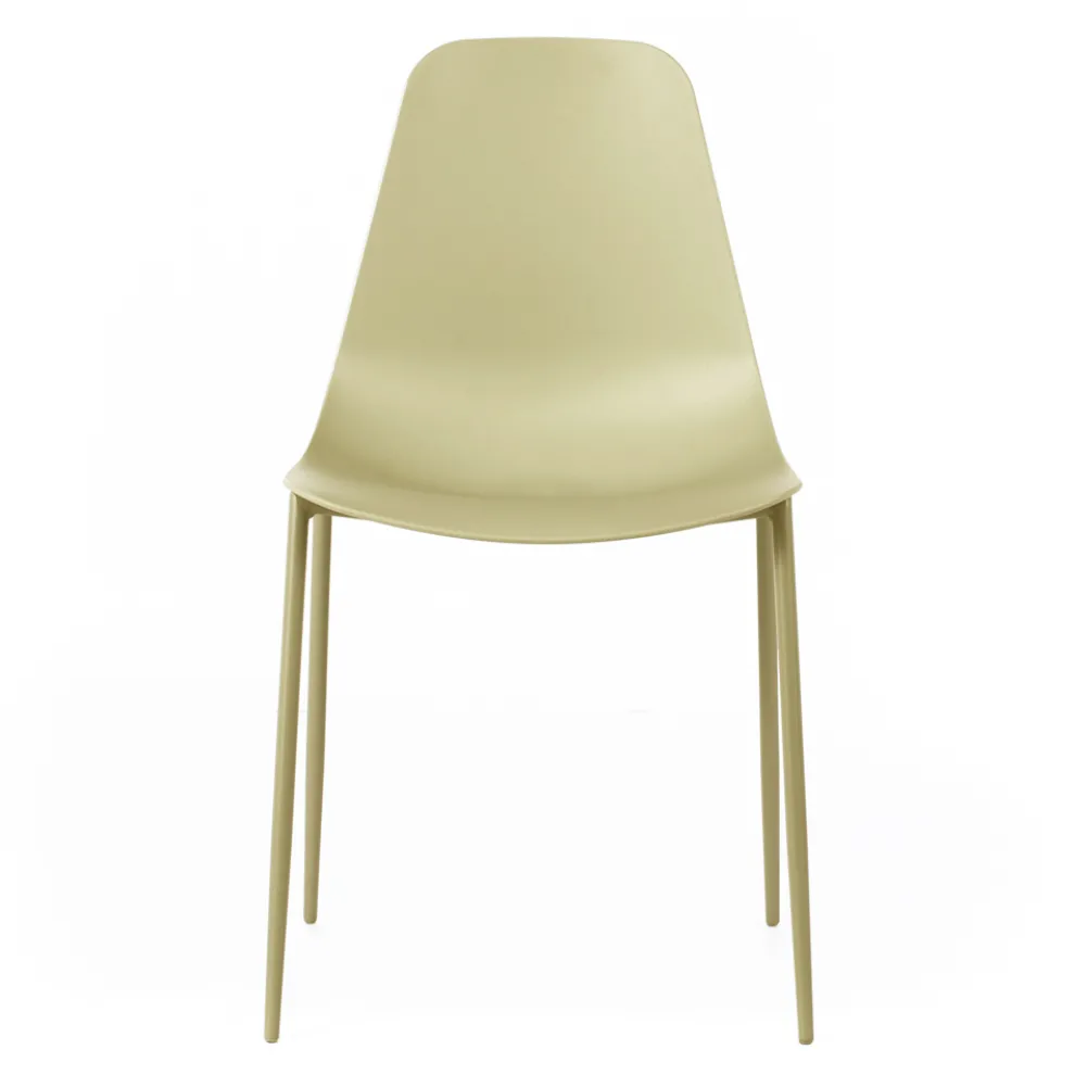 4 Stühle mit Polypropylen-Sitz und Metallbeinen – Mary