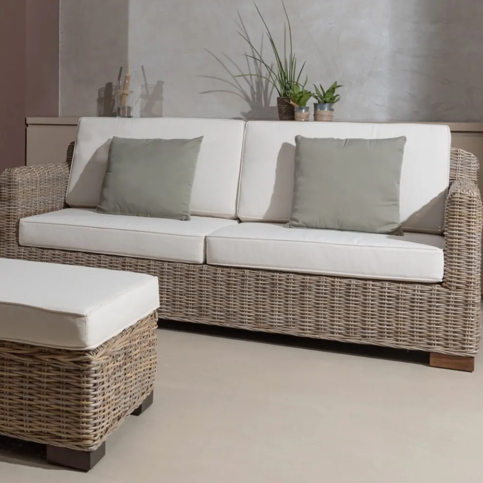2- oder 3-Sitzer Outdoor-Sofa in Grau Kubù mit Kissen – Cerys