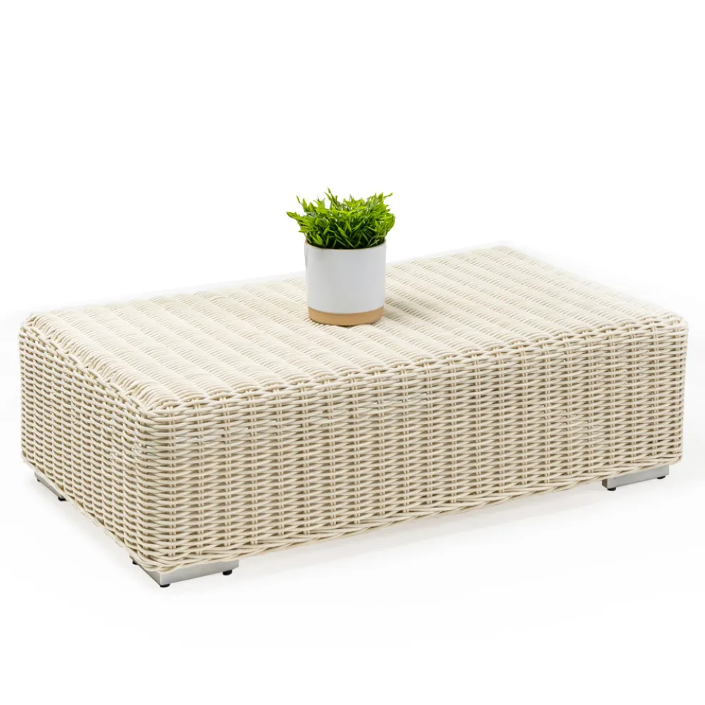 Garten-Couchtisch aus handgeflochtenem Polyrattan - Yoko