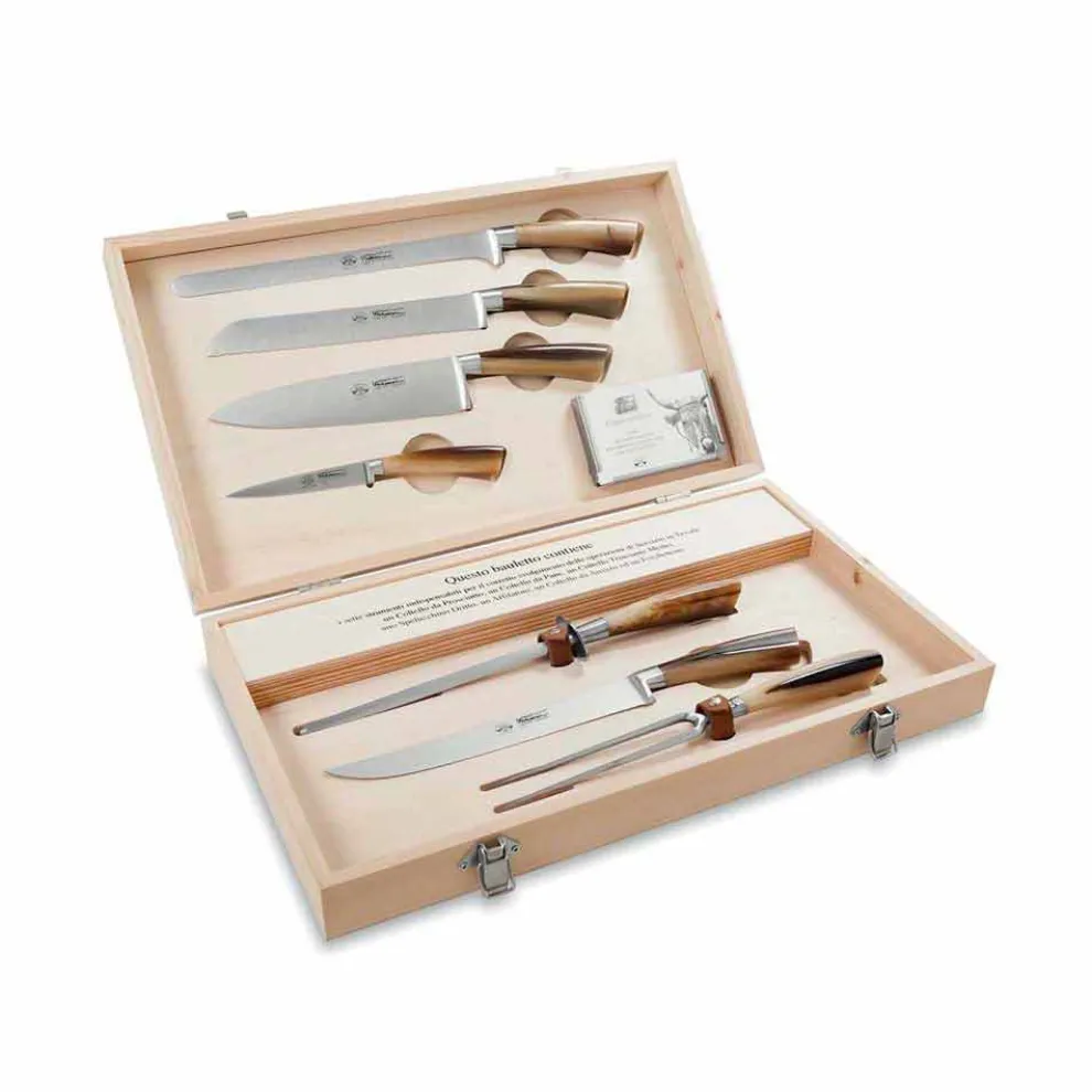 7 Tischmesser aus Edelstahl, Berti exklusiv für Viadurini - Sanzio