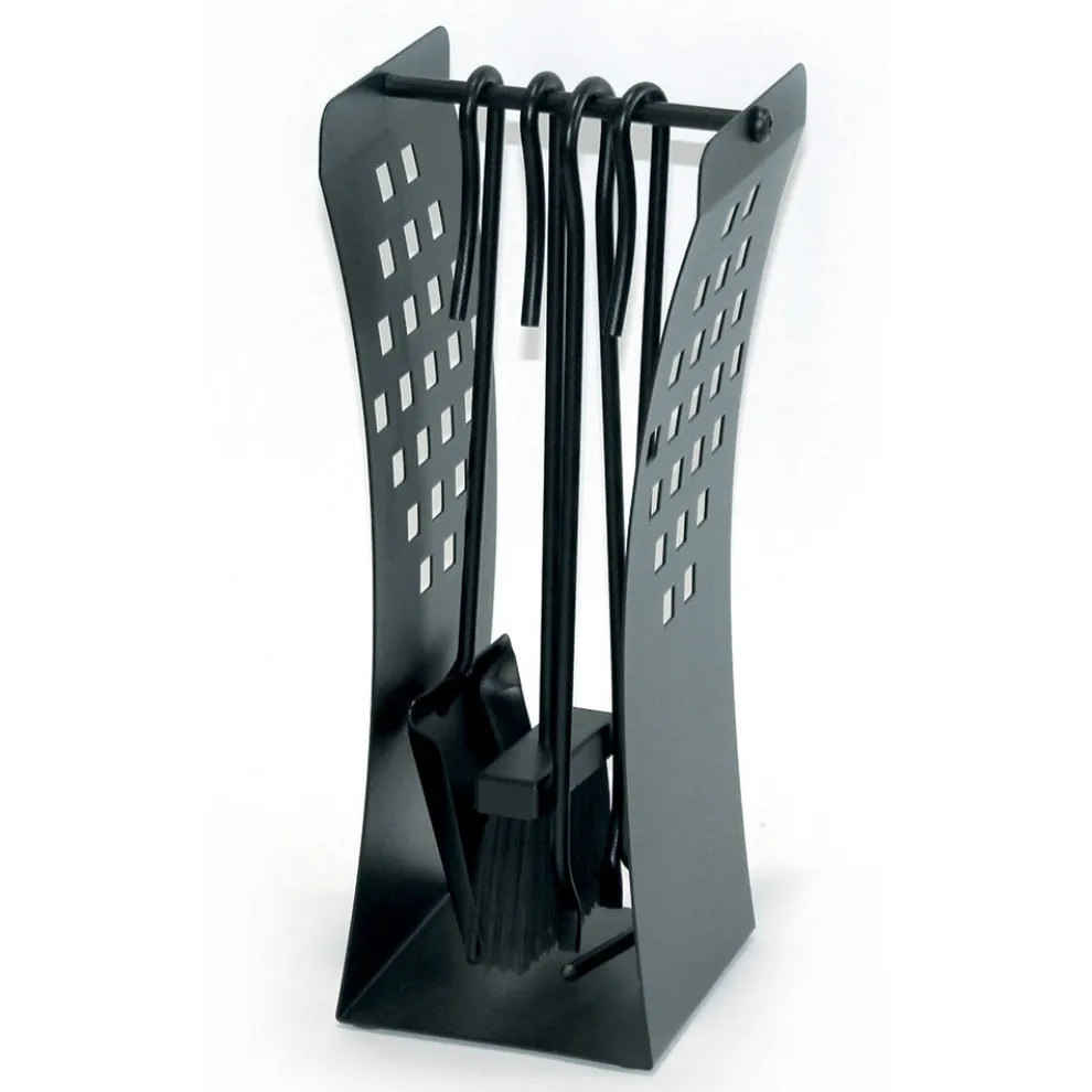 Werkzeughalter mit modernen Linien aus Metall und 4 Werkzeugen, hergestellt in Italien – Maiko