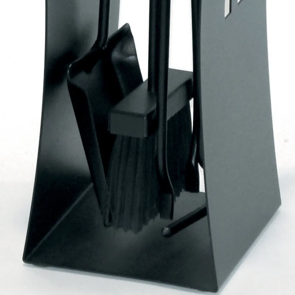 Werkzeughalter mit modernen Linien aus Metall und 4 Werkzeugen, hergestellt in Italien – Maiko