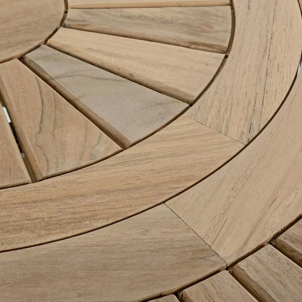 Teak-Außentisch mit drehbarer Mittelplatte, Homemotion - Dimitris