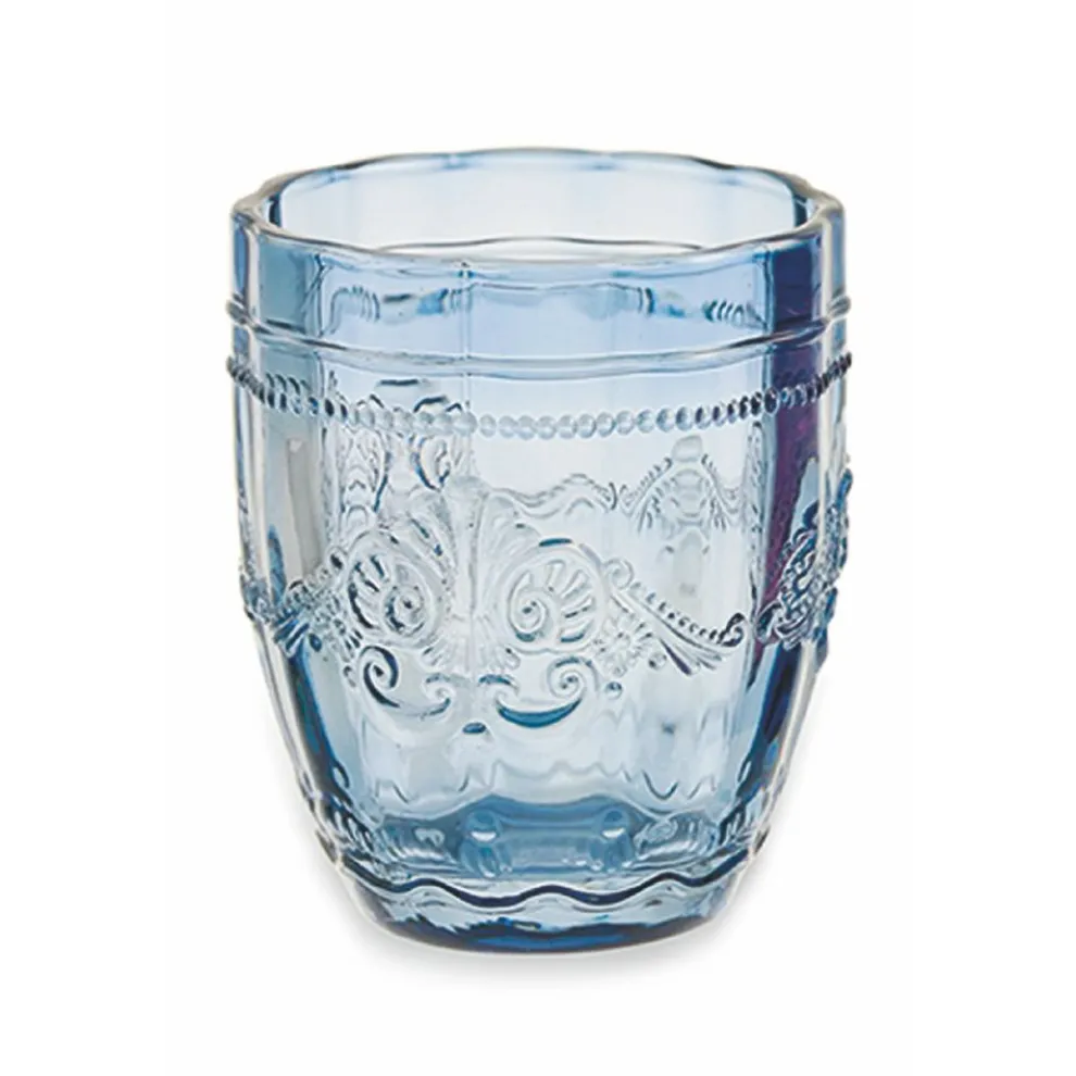 12 Gläser 235 ml aus farbiger Glaspaste mit Arabesken-Dekor - Arabisch