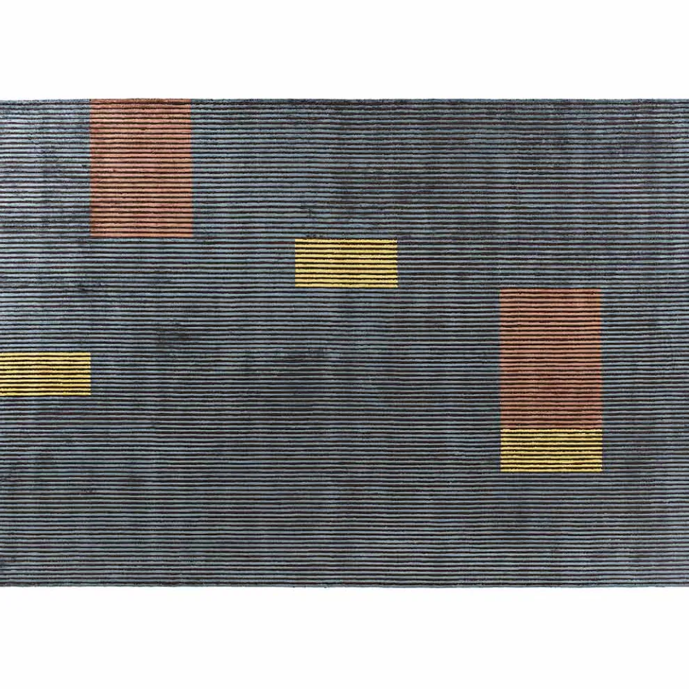 Handgefertigter modularer farbiger Teppich aus Viskose gewebt in Indien - Gilberto