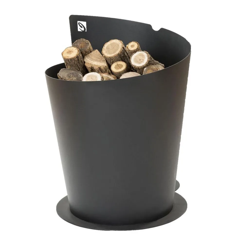 Runder Holzhalter für den Innenbereich Design aus Stahl - Favonio