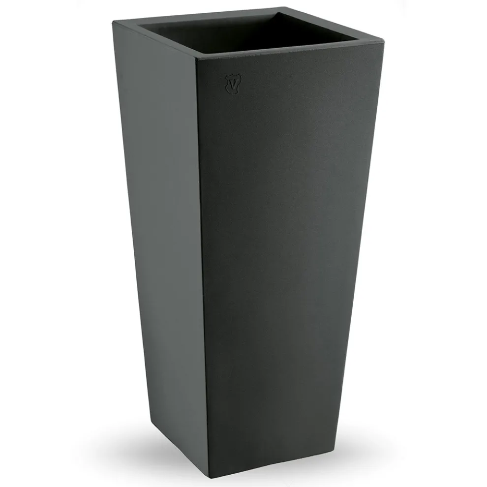 Quadratische Outdoor-Vase aus farbigem Polyethylen Made in Italy - Marilard