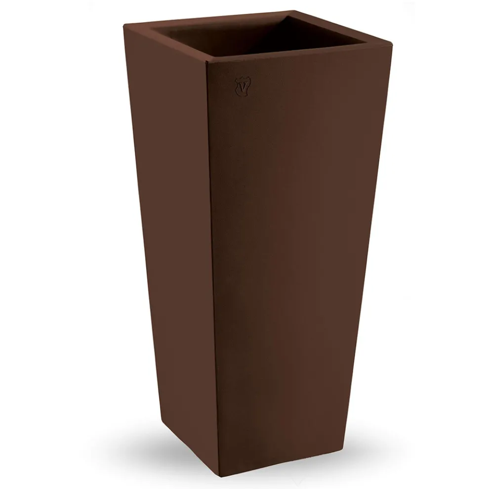 Quadratische Outdoor-Vase aus farbigem Polyethylen Made in Italy - Marilard