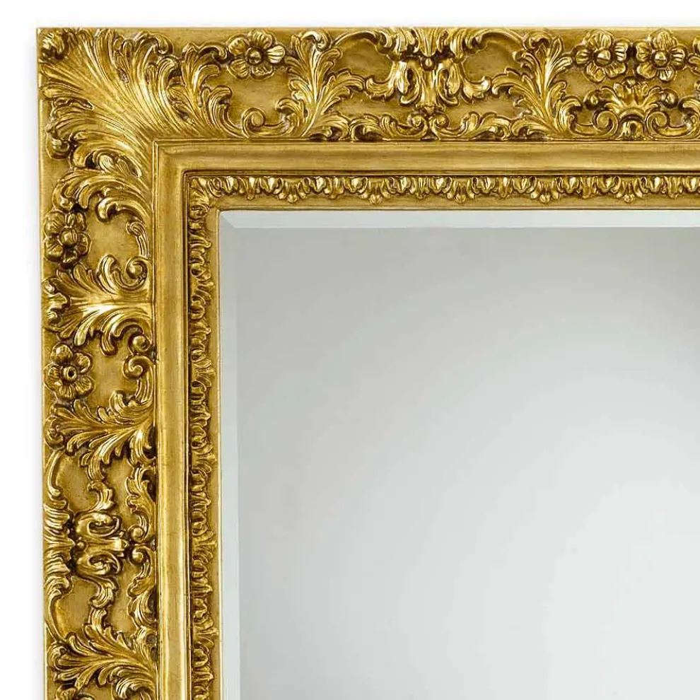 Rechteckiger Deko Wandspiegel in Rosen Design Agasse