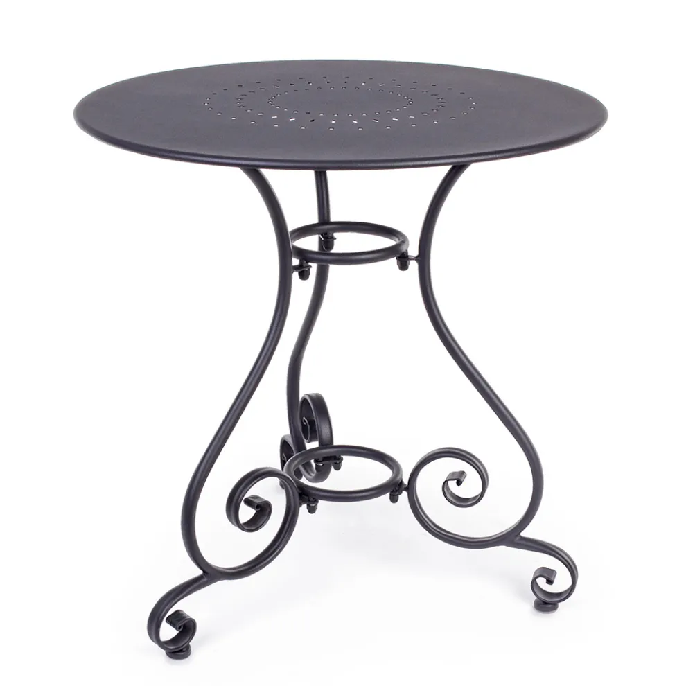 Runder Gartentisch im Shabby Chich-Stil aus lackiertem Stahl - Charm