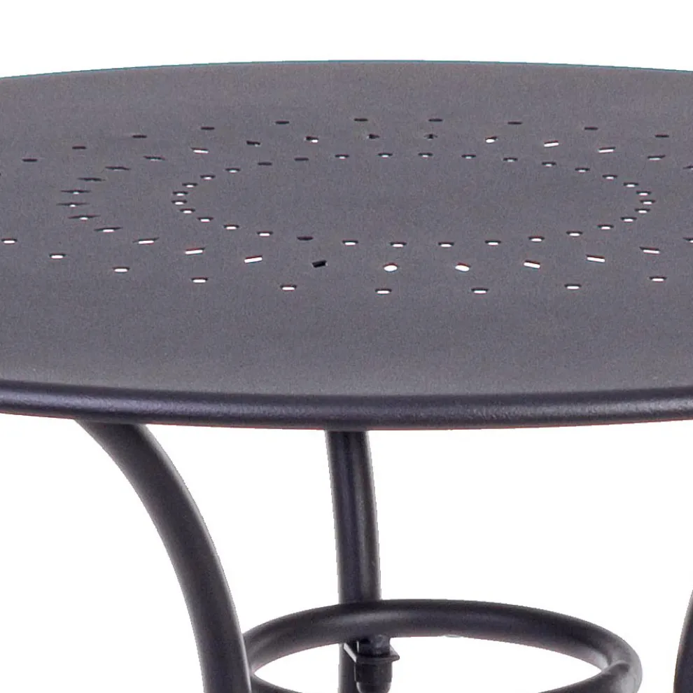 Runder Gartentisch im Shabby Chich-Stil aus lackiertem Stahl - Charm