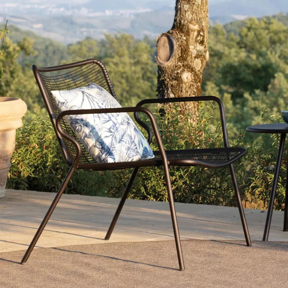 Gartenliege aus farbigem Metall Made in Italy - Vikas