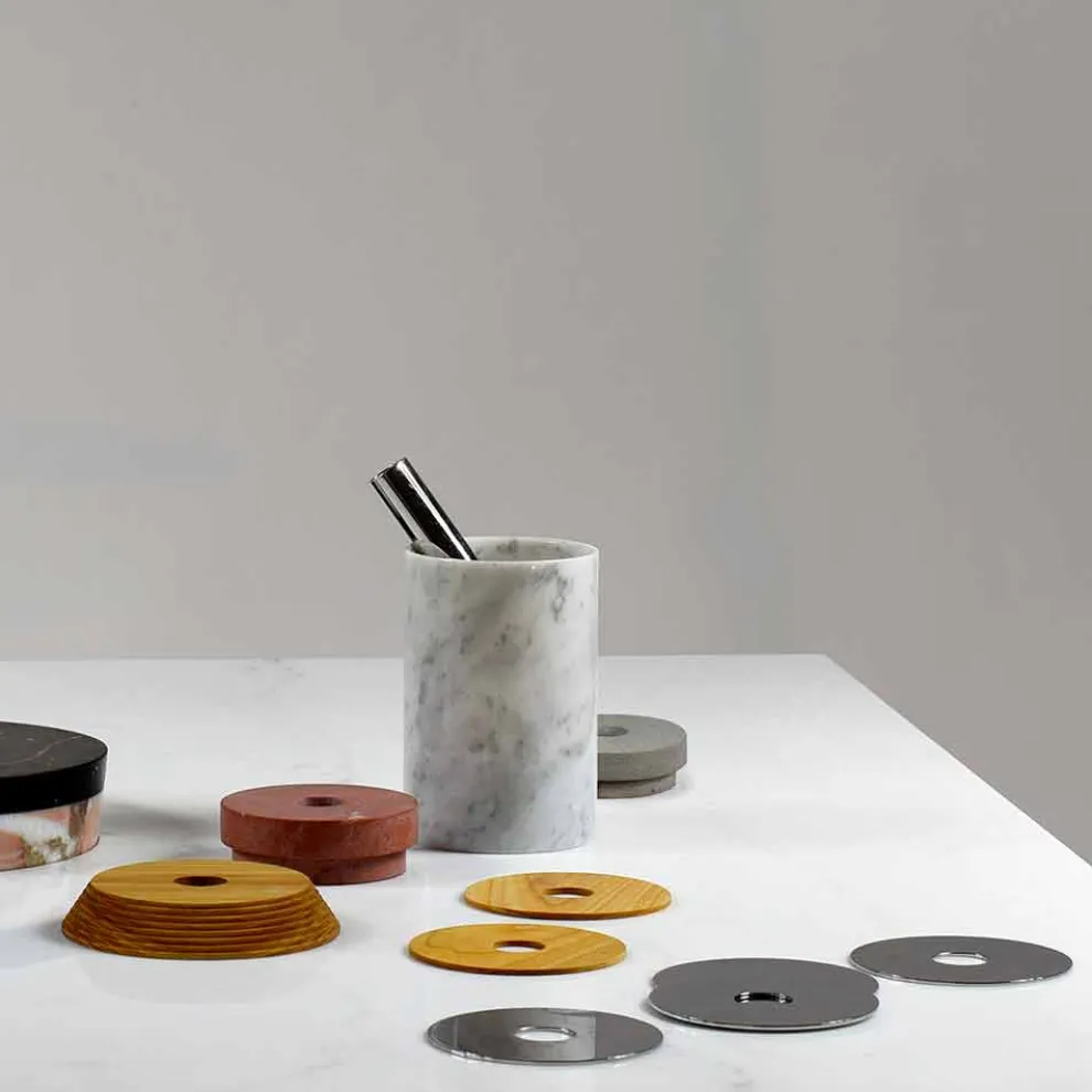 Aperitif-Zubehör Cocktail-Instrumente aus Marmor, Holz und Stahl - Norman