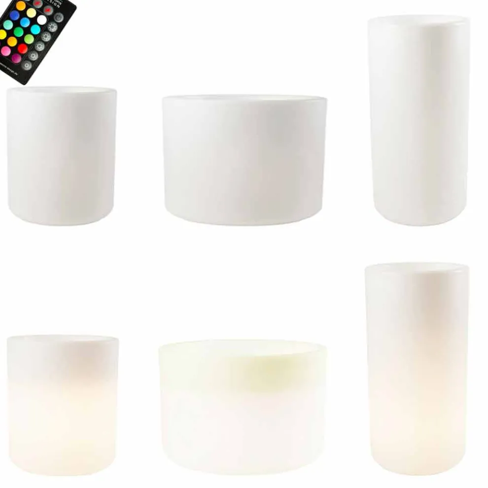 Vase mit Solarbeleuchtung oder LED-Design für drinnen oder draußen - Cilindrostar