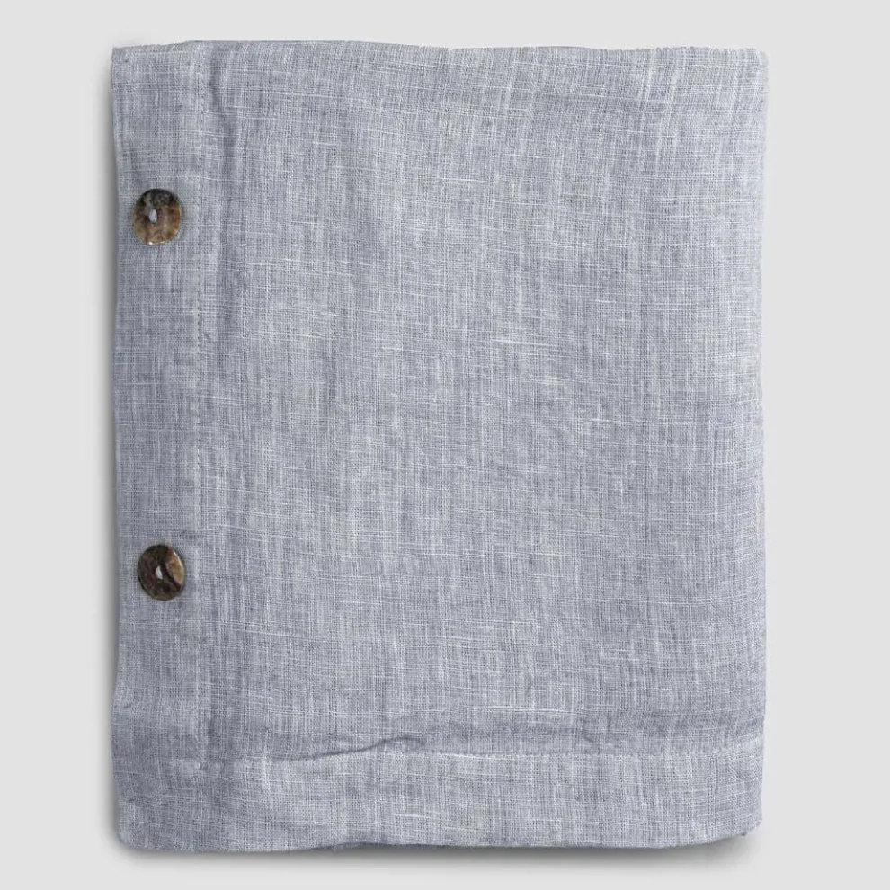 Rechteckige Leinentischdecke mit Knopflöchern und 12 Luxusknöpfen - Mediterranea