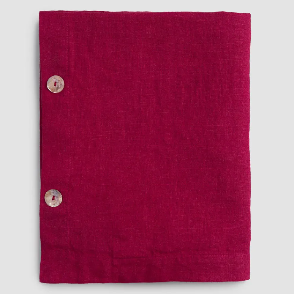 Rechteckige Leinentischdecke mit Knopflöchern und 12 Luxusknöpfen - Mediterranea