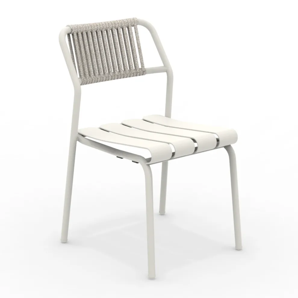 2er-Set Aluminium-Gartenstühle mit Seilrücken - Resplendent