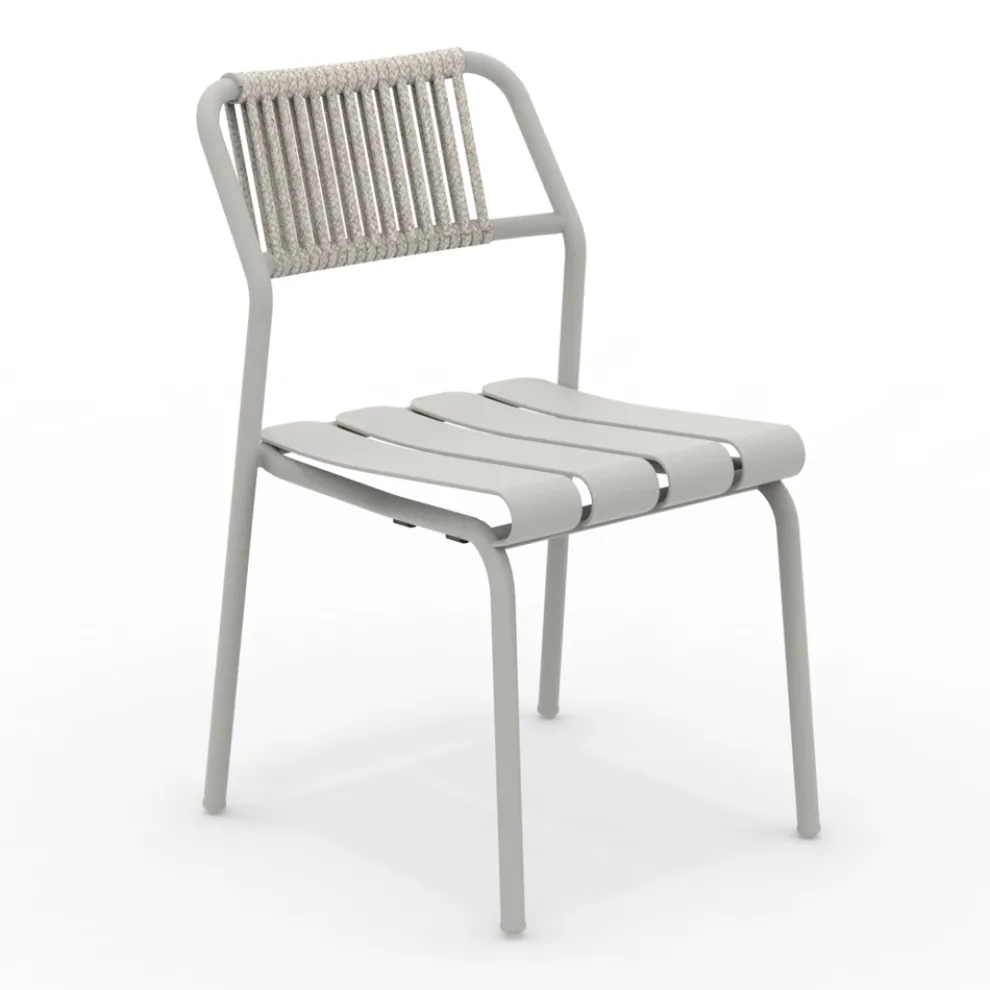 2er-Set Aluminium-Gartenstühle mit Seilrücken - Resplendent